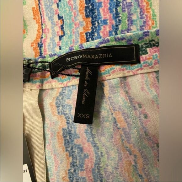 NWT Bcbg Maxazria Multicolor Striped Women's split Wide-Leg Pants, XXS - Picture 9 of 10